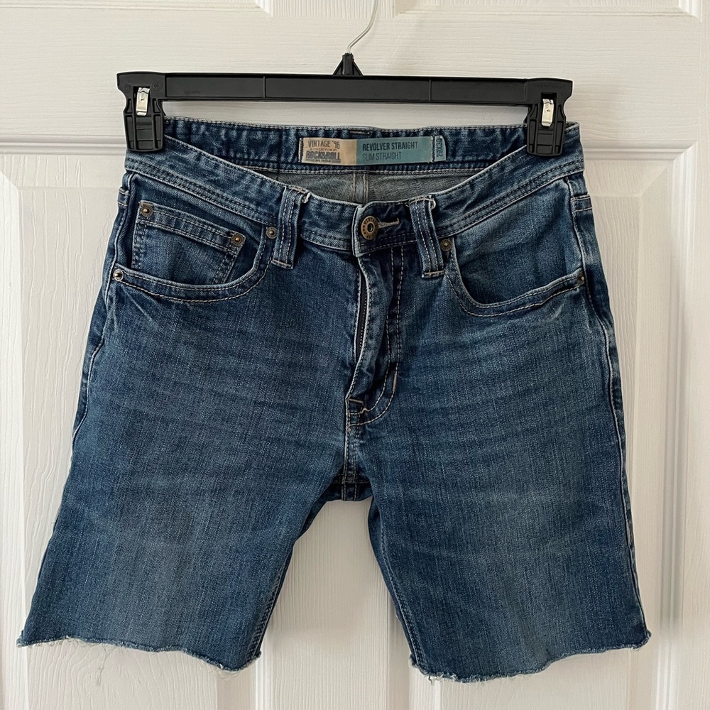 Vintage 1946 Rock & Roll Blue Slim Straight Denim Shorts